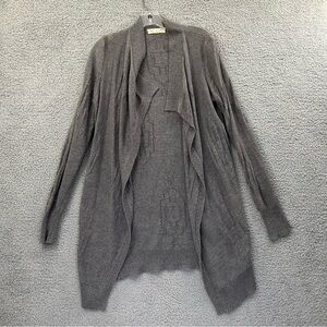 Staring At Stars Long Sleeve Open Front Draped Cardigan Gray Knit Women's Medium